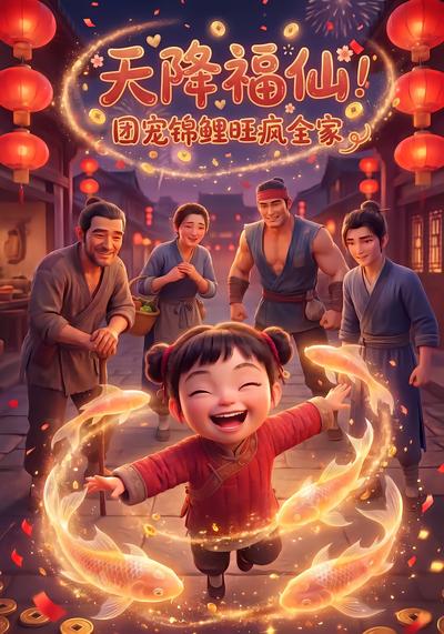 天降福仙！团宠锦鲤旺疯全家